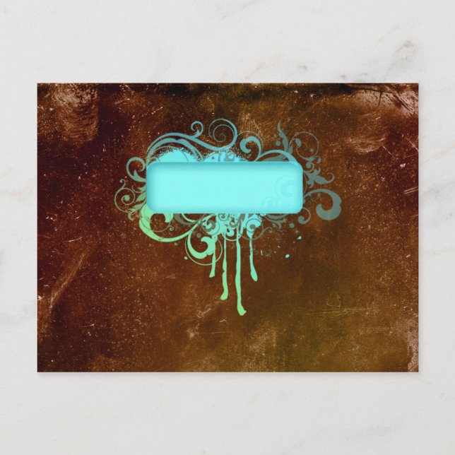 Cool Grunge Monogram Copper Paint Drip Gift Postcard (Front)
