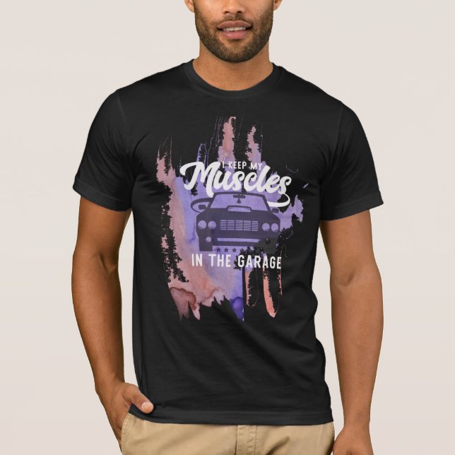 Cool Grunge Muscle Shirt Car Graphic Design (Front)