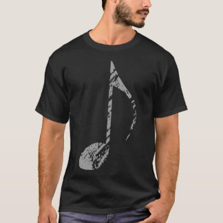 Cool Grunge Music Note Grey T-Shirt