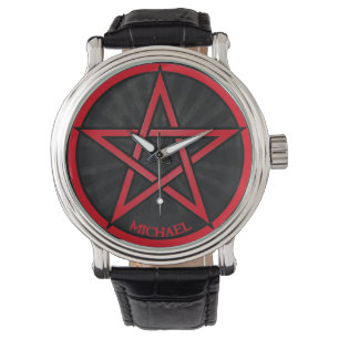 Cool Grunge Pentacle Symbol Personalized Unisex Watch