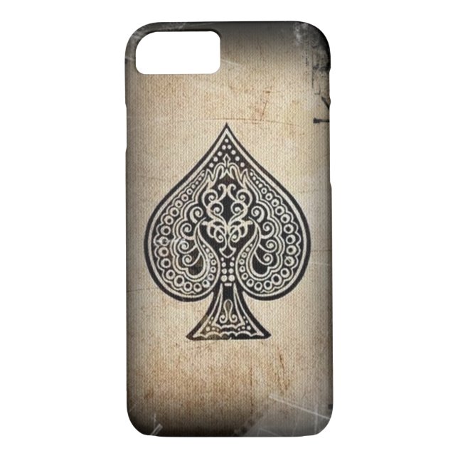 Cool Grunge Retro Artistic Poker Ace Of Spades Case-Mate iPhone Case (Back)