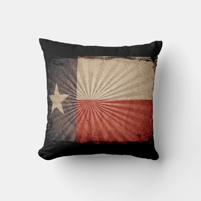 Cool Grunge Texas Flag Cushion (Front)
