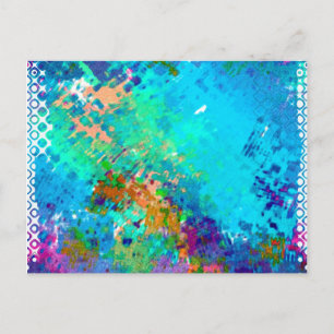 Cool Grunged Up Splattered Graffiti Art Design Postcard