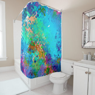 Cool Grunged Up Splattered Graffiti Art Design Shower Curtain