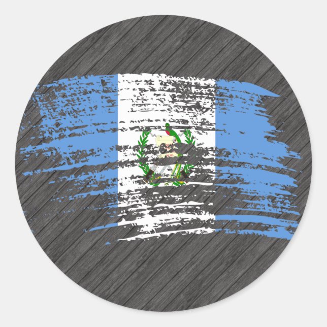 Cool Guatemalan flag design Classic Round Sticker (Front)