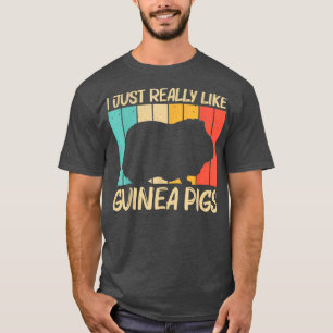 Cool Guinea Pig Design For Men Women Cavy Pet Rode T-Shirt