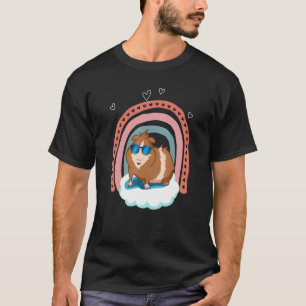 Cool Guinea Pig Sunglasses Boho Rainbow T-Shirt
