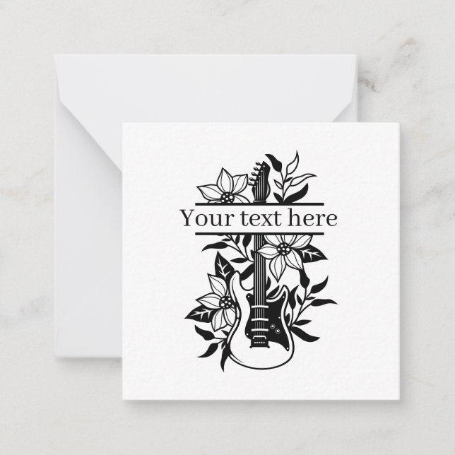 cool guitar add text split frame music lovers card (Front)