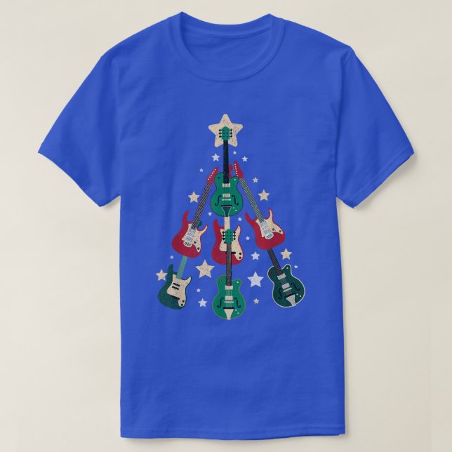 Cool Guitar Christmas Tree For Music Lovers Funny  T-Shirt (Design Front)