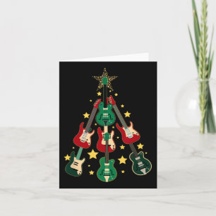 Cool Guitar Christmas Tree Guitar Lovers Christmas Card