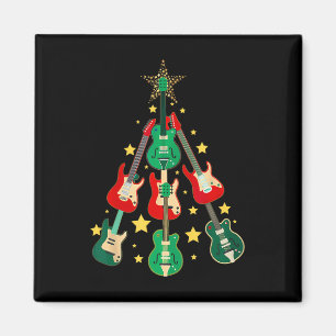Cool Guitar Christmas Tree Guitar Lovers Christmas Magnet