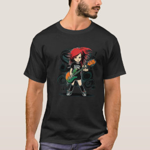 Cool Guitar Girl with red Hair T-Shirt