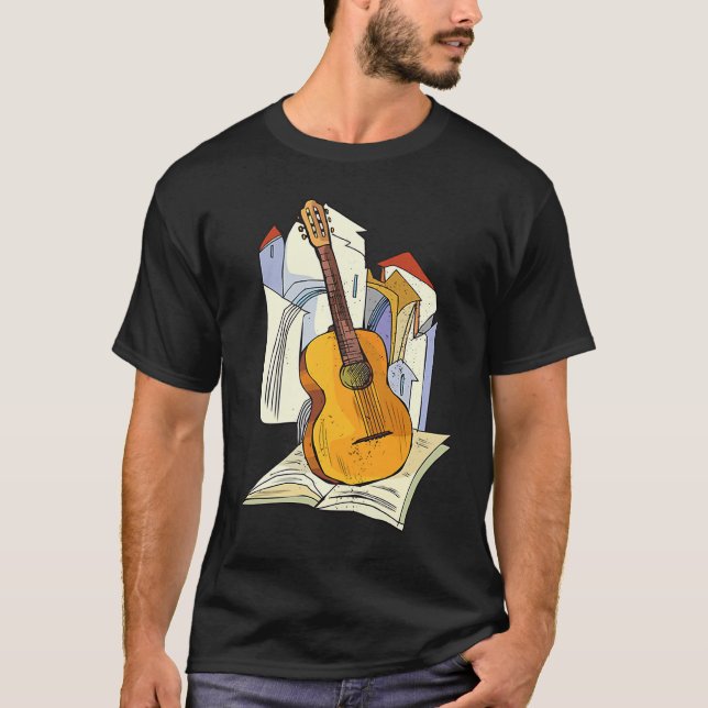 Cool Guitar Musical Instruments Guitarist Music T-Shirt (Front)