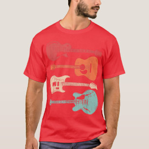 Cool Guitar PlayersRetro Style Acoustic Guitarist T-Shirt