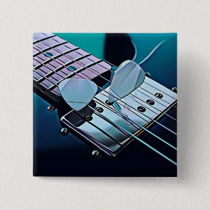 Cool guitarist gift 15 cm square badge