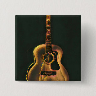 Cool guitarist gift 15 cm square badge