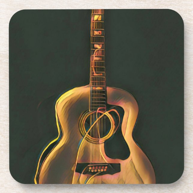 Cool guitarist gift coaster (Front)