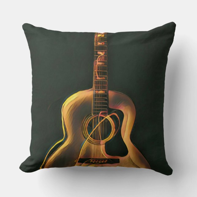 Cool guitarist gift cushion (Front)