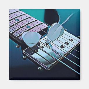 Cool guitarist gift magnet