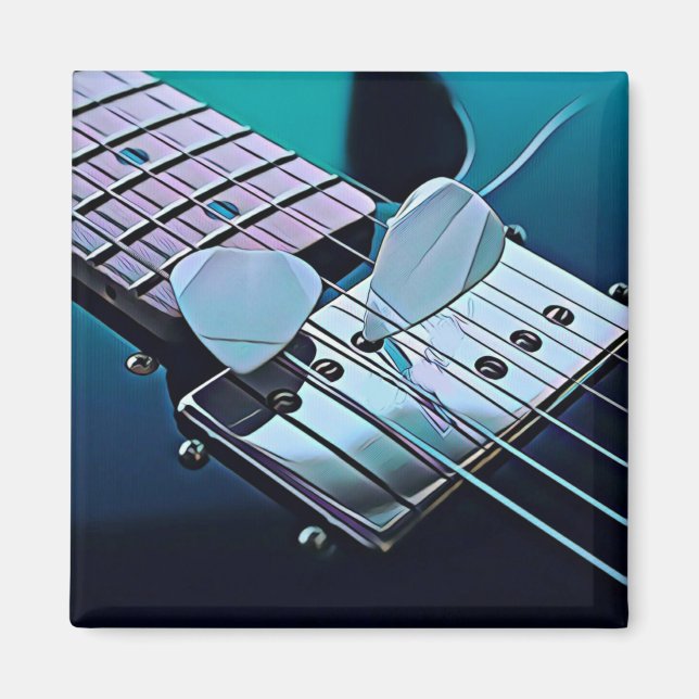 Cool guitarist gift magnet (Front)