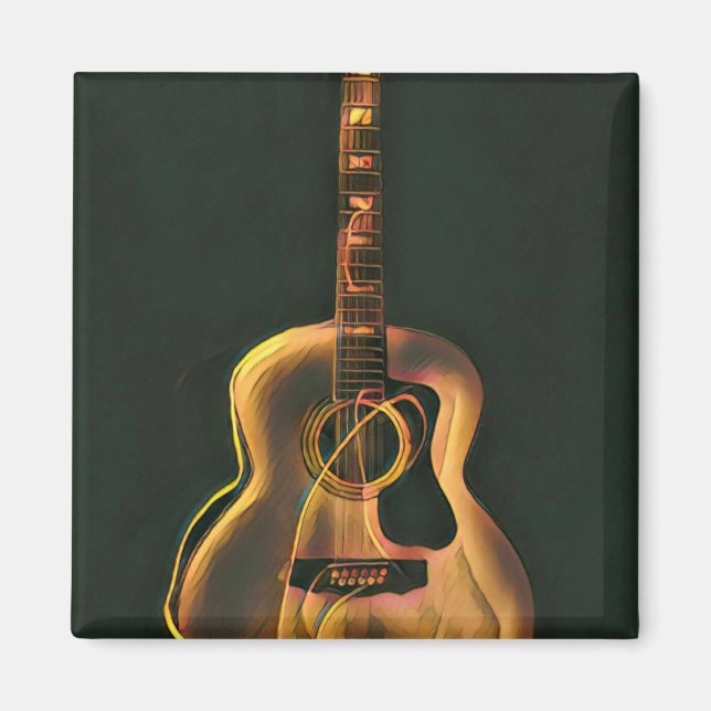 Cool guitarist gift magnet (Front)