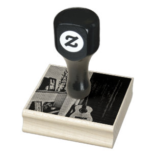 Cool guitarist gift rubber stamp