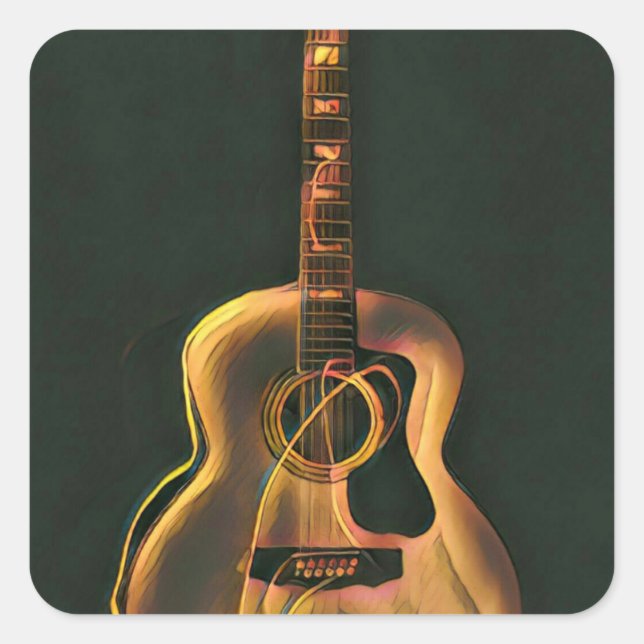 Cool guitarist gift square sticker (Front)