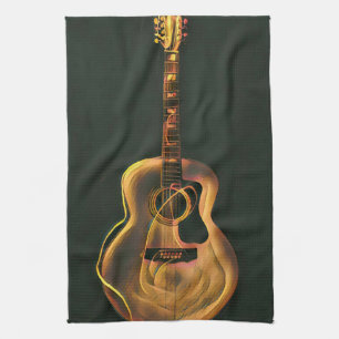 Cool guitarist gift tea towel