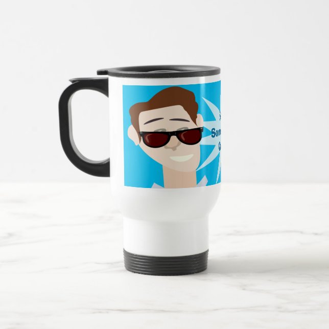 Cool Guy Average Joe Fun Character Art Travel Mug (Left)
