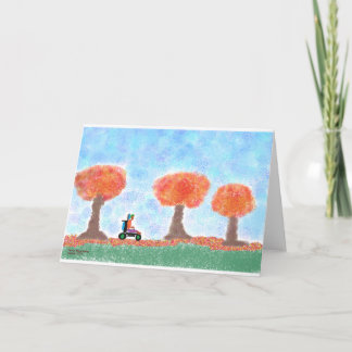 Cool guy rolls through leaves card