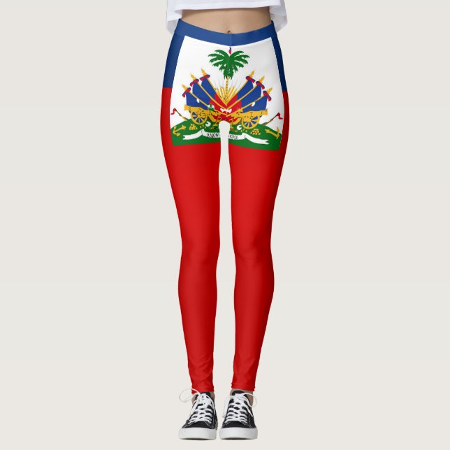 Cool Haiti Flag Fashion Leggings (Front)