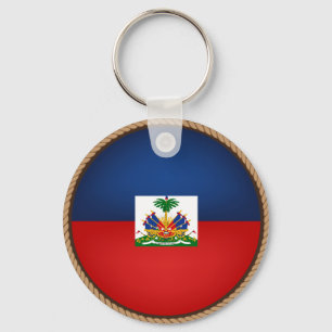 Cool Haiti Flag Seal Key Ring
