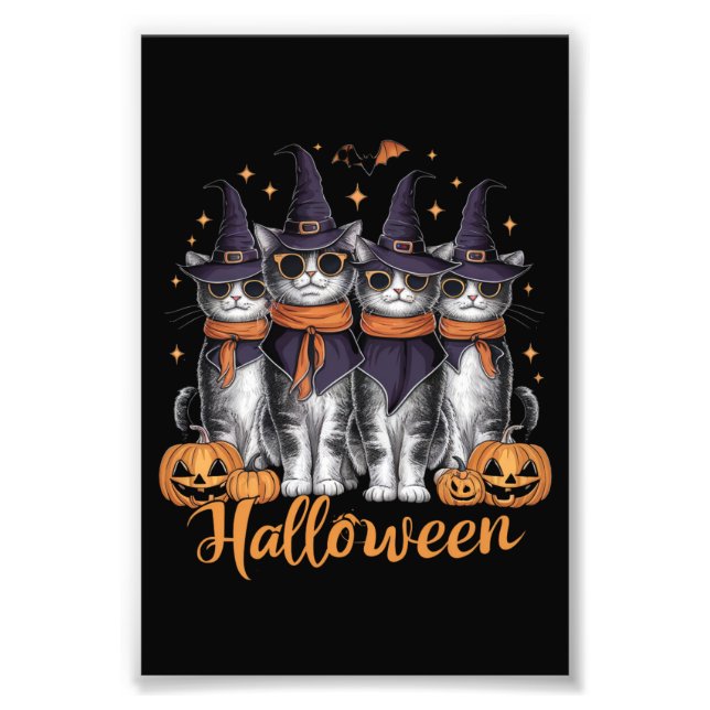 Cool Halloween Cats Gift for Daughter Gift for Her Photo Print (Front)