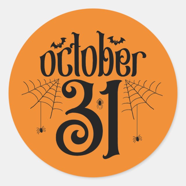Cool Halloween date Holiday Classic  Classic Round Sticker (Front)