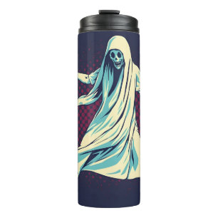 Cool Halloween Skull Art, Spooky Death Them Thermal Tumbler
