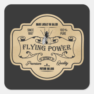 Cool Halloween witch flying powder Square Sticker