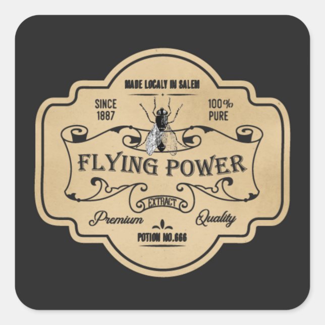 Cool  Halloween witch flying powder Square Sticker (Front)