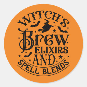 Cool Halloween witches Brew Classic Round Sticker