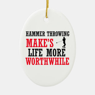 cool hammer Throwing design Ceramic Ornament
