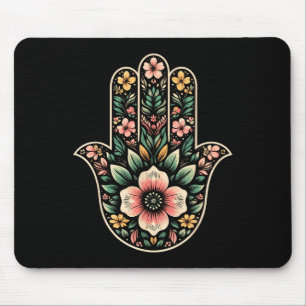 Cool Hamsa Khamsa Symbol In Floral Art Style Chris Mouse Pad