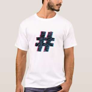 Cool Hand Drawn 3D Effect Hashtag T-Shirt