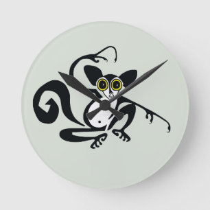 Cool hand drawn AYE-AYE - Wildlife - Primate - Round Clock