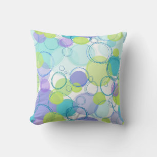 Cool Hand Drawn Pastel Circles and Bubbles Cushion
