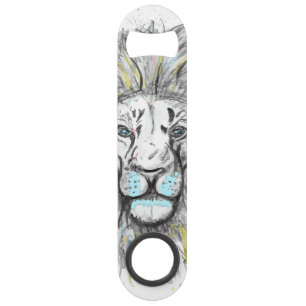 Cool hand drawn sketch and watercolor Lion design