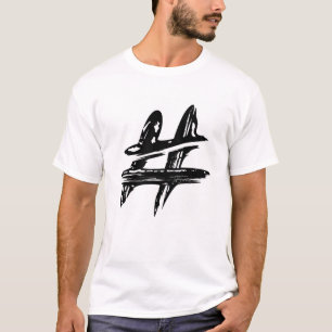Cool Hand Painted Hashtag Symbol T-Shirt