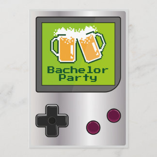 Cool Handheld Game Beers Bachelor Party Card