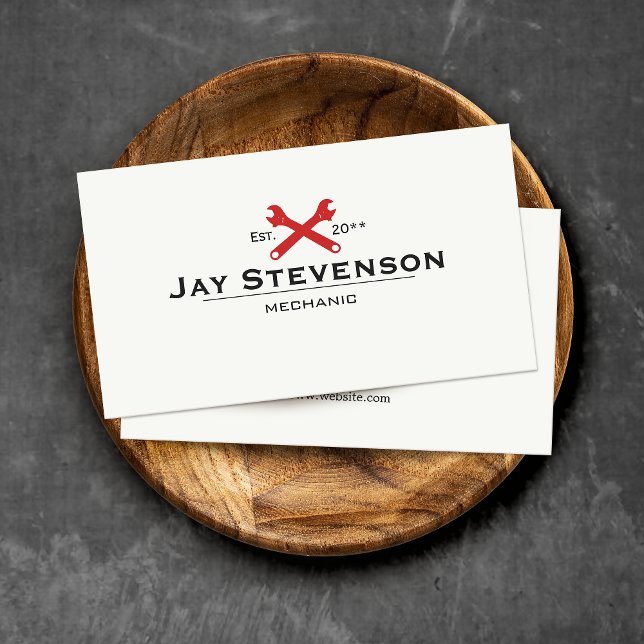 Cool Handyman or Auto Mechanic Wrench Business Card (Creator Uploaded)
