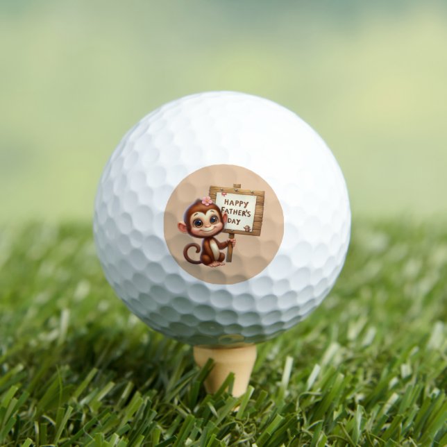 Cool Happy Father's Day monkey Golf Balls (Insitu Tee)
