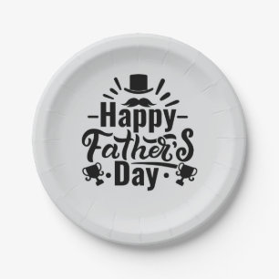 Cool Happy Father's Day word art  Paper Plate