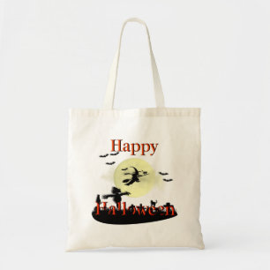 Cool Happy Halloween Scene Cemetery Tote Bag